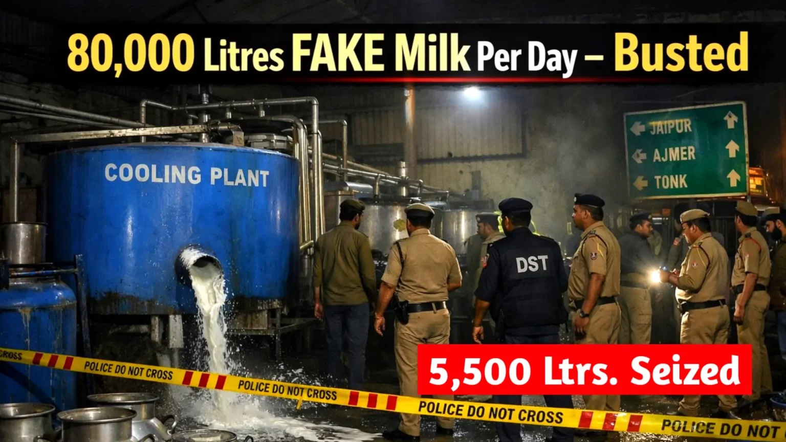 Rajasthan Police Seize 5,500 Liters of Fake Milk in Massive Tonk Raid Rajasthan Police Seize 5,500 Liters of Fake Milk in Massive Tonk Raid
