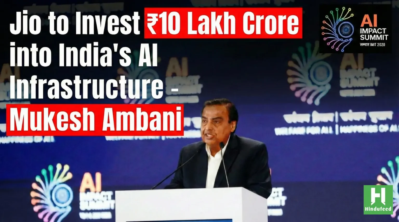 Mukesh Ambani Announces $110 Billion AI Push for India at the India AI Impact Summit 2026 Hindufeed