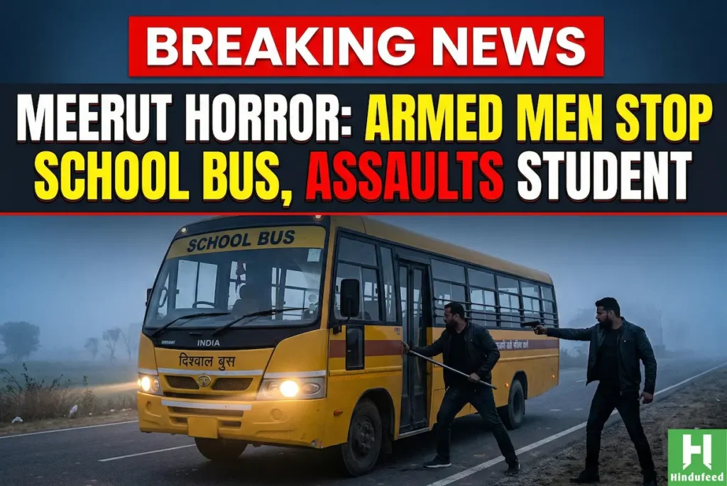Meerut Horror: Armed Men Stop School Bus, Brutally Assault Student in Broad Daylight MEERUT HORROR: ARMED MEN STOP SCHOOL BUS, ASSAULTS STUDENT