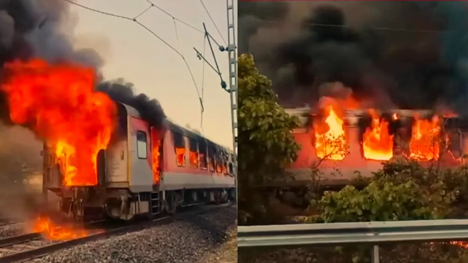 Fire On Rajdhani Express Near Ratlam